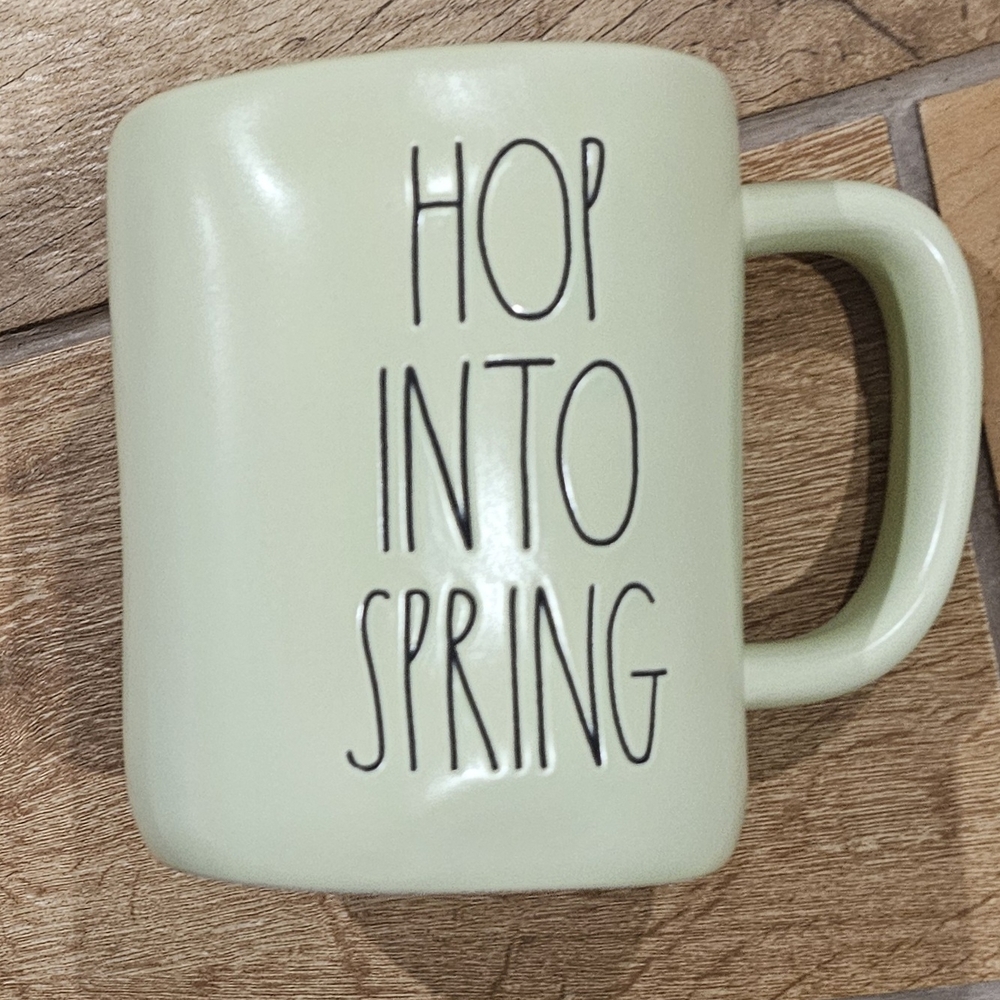 Rae Dunn Green Ceramic Mug - Hop Into Spring